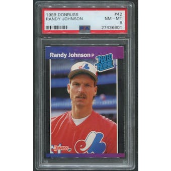 1989 Donruss Baseball #42 Randy Johnson Rookie PSA 8 (NM-MT)