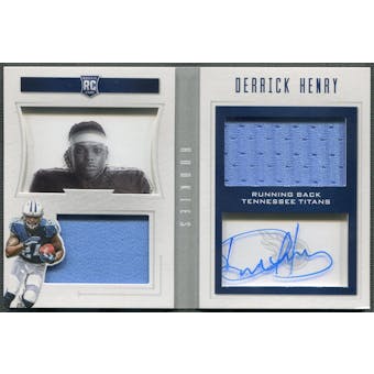 2016 Panini Playbook #112 Derrick Henry Booklet Rookie Jersey Auto #72/99