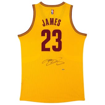 LeBron James Autographed Cleveland Cavaliers Yellow Basketball Jersey UDA