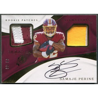 2017 Immaculate Collection #25 Samaje Perine Rookie Signature Patch Auto #90/99