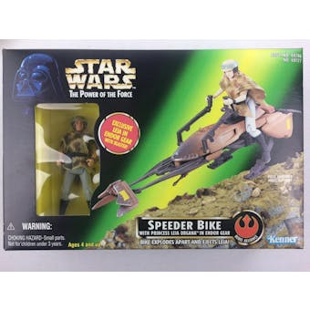 Star Wars POTF2 Princess Leia with Speeder Bike MISB (Box Wear)