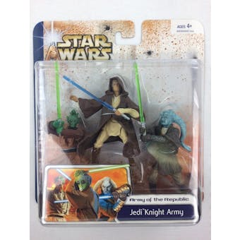 Star Wars Clone Wars Jedi Knight Army 3 Pack MOC (Box Wear)