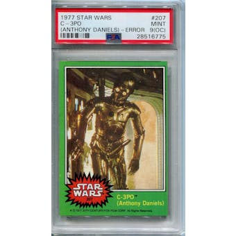 1977 Topps Star Wars #207 C-3PO Error Card PSA 9 (OC) (MINT) *28516775*