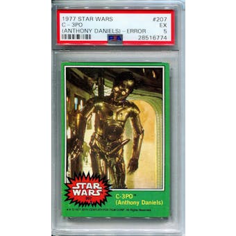 1977 Topps Star Wars #207 C-3PO Error Card PSA 5 (EX) *28516774*