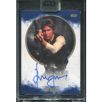 2017 Topps Star Wars Stellar Signatures Blue Harrison Ford as Han Solo 22/25