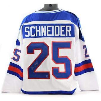 Buzz Schneider Autographed USA Miracle on Ice White Jersey (DACW COA)