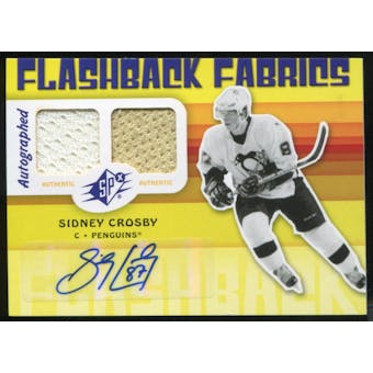 2009/10 Upper Deck SPx #245 Sidney Crosby Flashback Fabrics Jersey Autograph (Damaged)