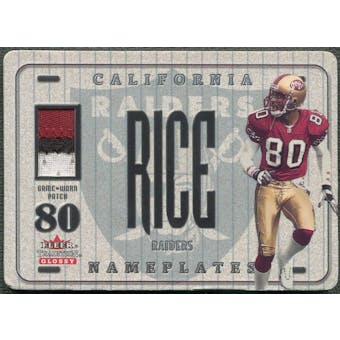 2001 Fleer Tradition Glossy #30 Jerry Rice Nameplates Patch