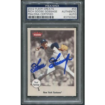 2002 Greats of the Game #55 Rich Goose Gossage Signed Auto PSA/DNA