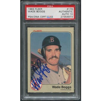 1983 Fleer Baseball #179 Wade Boggs Rookie Signed Auto PSA/DNA