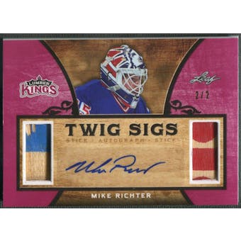 2016/17 Leaf Lumber Kings #TSMR2 Mike Richter Twig Sigs Red Stick Auto #2/2