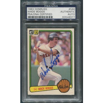 1983 Donruss Baseball #586 Wade Boggs Rookie Signed Auto PSA/DNA