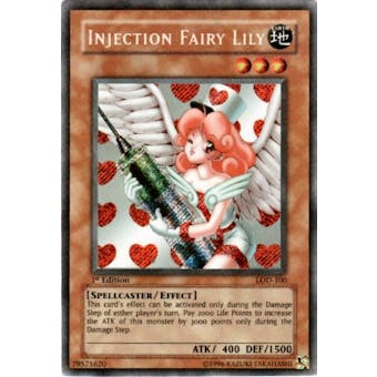 Yu-Gi-Oh Legacy of Darkness 1st Ed. Single Injection Fairy Lily Secret Rare - NEAR MINT / SLIGHT PLAY