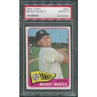 1965 Topps Baseball #350 Mickey Mantle PSA 8 (NM-MT)