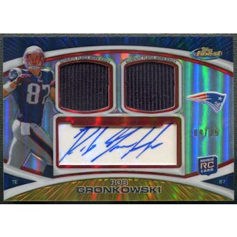 2010 Finest #RG Rob Gronkowski Rookie Gold Refractor Dual Jersey Auto #09/25