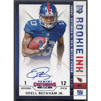 2014 Panini Contenders #RRIOB Odell Beckham Jr. Rookie Ink Rookie Premiere Auto