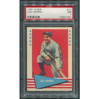 1961 Fleer Baseball #31 Lou Gehrig PSA 7 (NM)