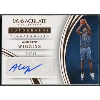 2015/16 Immaculate Collection #9 Andrew Wiggins Bronze Auto #14/26