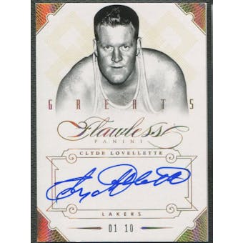 2012/13 Panini Flawless #8 Clyde Lovellette Greats Gold Auto #01/10