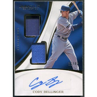 2017 Immaculate Collection #17 Cody Bellinger Rookie Dual Jersey Auto #31/49