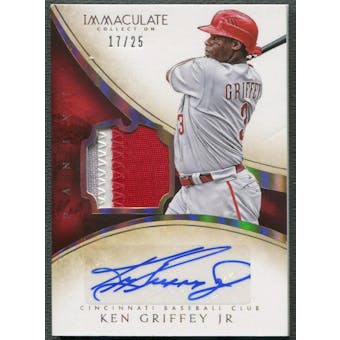 2014 Immaculate Collection Multisport #109 Ken Griffey Jr. Patch Auto #17/25 (Damaged)