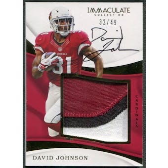 2017 Immaculate Collection #19 David Johnson Premium Patch Auto #32/49