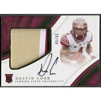 2017 Immaculate Collection Collegiate #111 Dalvin Cook Rookie Patch Auto #38/99