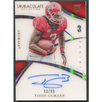 2015 Immaculate Collection Collegiate Multisport #307 Todd Gurley Rookie Auto #90/99