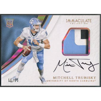 2017 Immaculate Collection Collegiate #114 Mitchell Trubisky Gold Rookie Patch Auto #16/25
