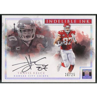 2017 Panini Impeccable #29 Travis Kelce Indelible Ink Silver Auto #20/25