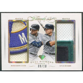 2016 Panini Flawless #20 Kyle Seager & Robinson Cano Dual Diamond Gold Patch #09/10