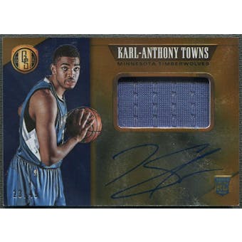 2015/16 Panini Gold Standard #319 Karl-Anthony Towns Rookie Jersey Auto #23/49