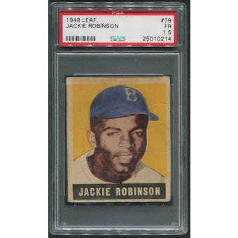 1948 Leaf Baseball #79 Jackie Robinson Rookie PSA 1.5 (FR)