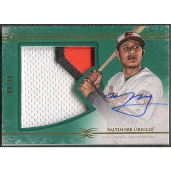 2017 Topps Definitive Collection #ARCMM Manny Machado Green Patch Auto #08/10