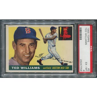 1955 Topps Baseball #2 Ted Williams PSA 6 (EX-MT)
