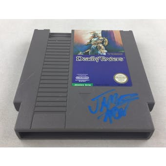 Nintendo (NES) Deadly Towers AVGN James Rolfe Blue Autograph Cart