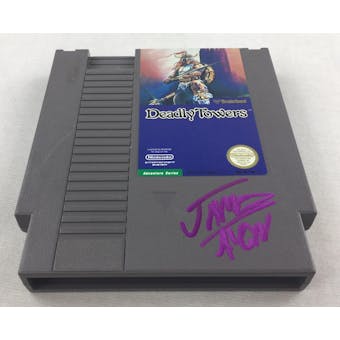 Nintendo (NES) Deadly Towers AVGN James Rolfe Purple Autograph Cart