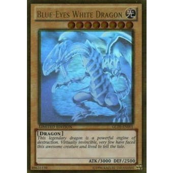 Yu-Gi-Oh Gold Series: Haunted Mine Blue-Eyes White Dragon GLD5-EN001 Ghost Rare - SLIGHT PLAY (SP)