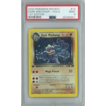 Pokemon Team Rocket 1st Edition Dark Machamp 10/82 PSA 9