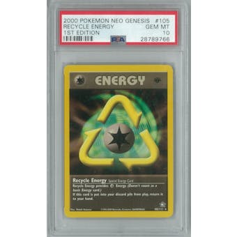 Pokemon Neo Genesis 1st Edition Recycle Energy 105/111 PSA 10 GEM MINT
