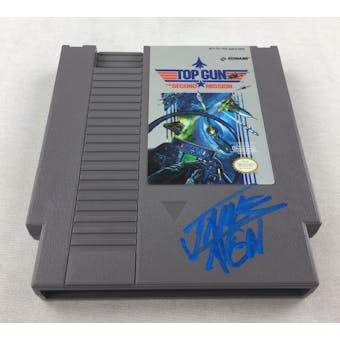 Nintendo (NES) Top Gun The Second Mission AVGN James Rolfe Blue Autograph Cart