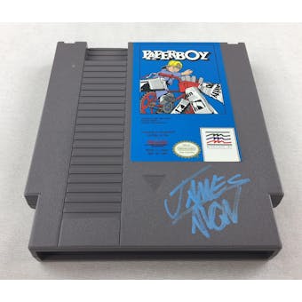 Nintendo (NES) Paperboy AVGN James Rolfe Light Blue Autograph Cart