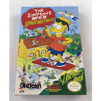 Nintendo (NES) The Simpsons VS. The Space Mutants AVGN James Rolfe Yellow Autograph Box Complete
