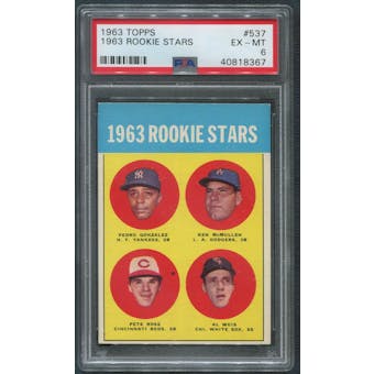 1963 Topps Baseball #537 Pete Rose Rookie PSA 6 (EX-MT)