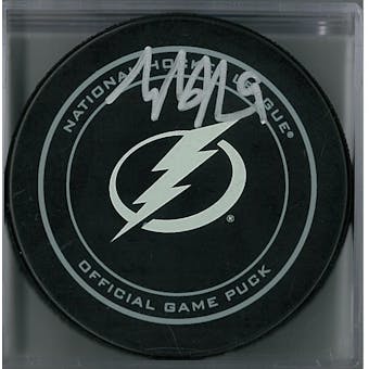 Tyler Johnson Autographed Tampa Bay Lightning Puck (Fanatics COA)