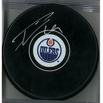 Leon Draisaitl Autographed Edmonton Oilers Hockey Puck (AJSW COA)