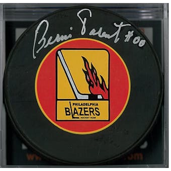 Bernie Parent Autographed Philadelphia Blazers Hockey Puck (DACW COA)