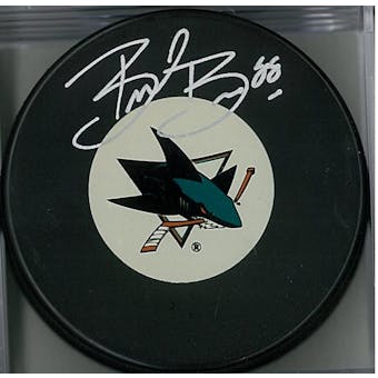 Brent Burns Autographed San Jose Sharks Puck Large Logo (AJSW COA)