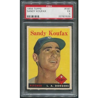 1958 Topps Baseball #187 Sandy Koufax PSA 5 (EX)