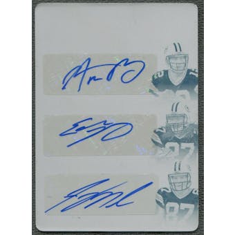 2016 Limited #9 Jordy Nelson Aaron Rodgers Eddie Lacy Trio Printing Plate Cyan Auto #1/1